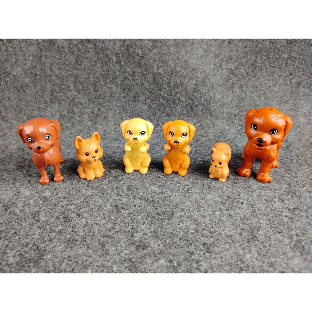 Barbie Puppy Dogs and 1 Squirrel Pet Lot of 6 Mix Brown Tan Cream